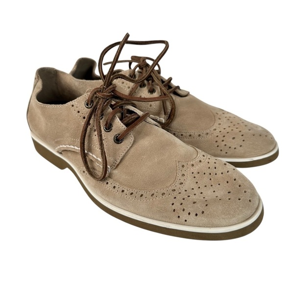 Sperry Top-Sider Leather Suede Oxford Shoes Size 11M Wingtip Brouge Busienss - Picture 4 of 13